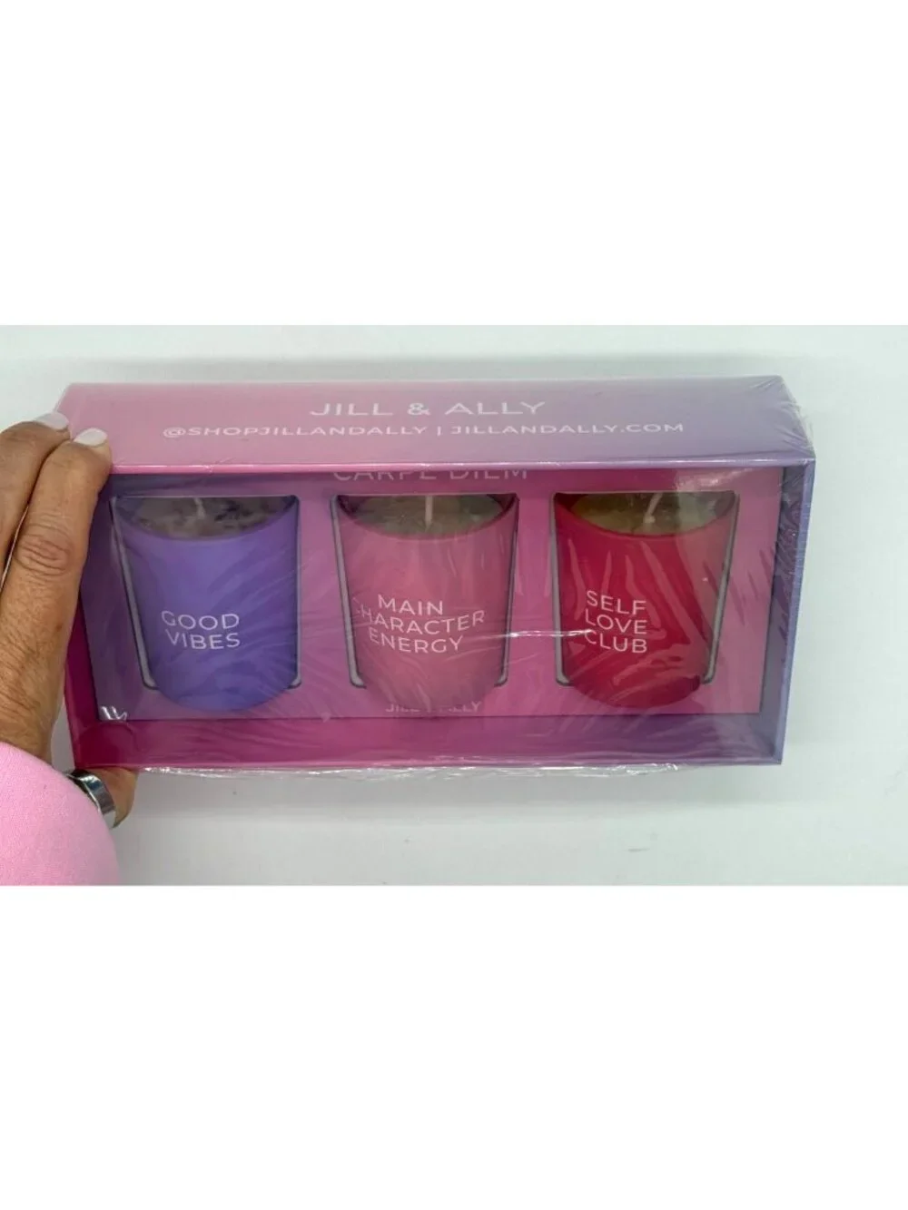 Jill & Ally Carpe Diem - Crystal Candle Votive Trio GIFT BOX NIB